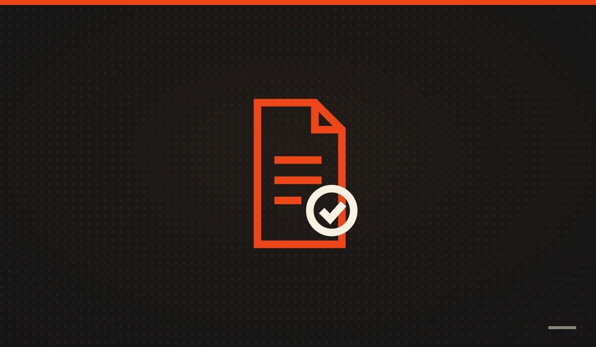 Documento con sello de validación, en naranja sobre fondo negro: textos legales obligatorios de una web