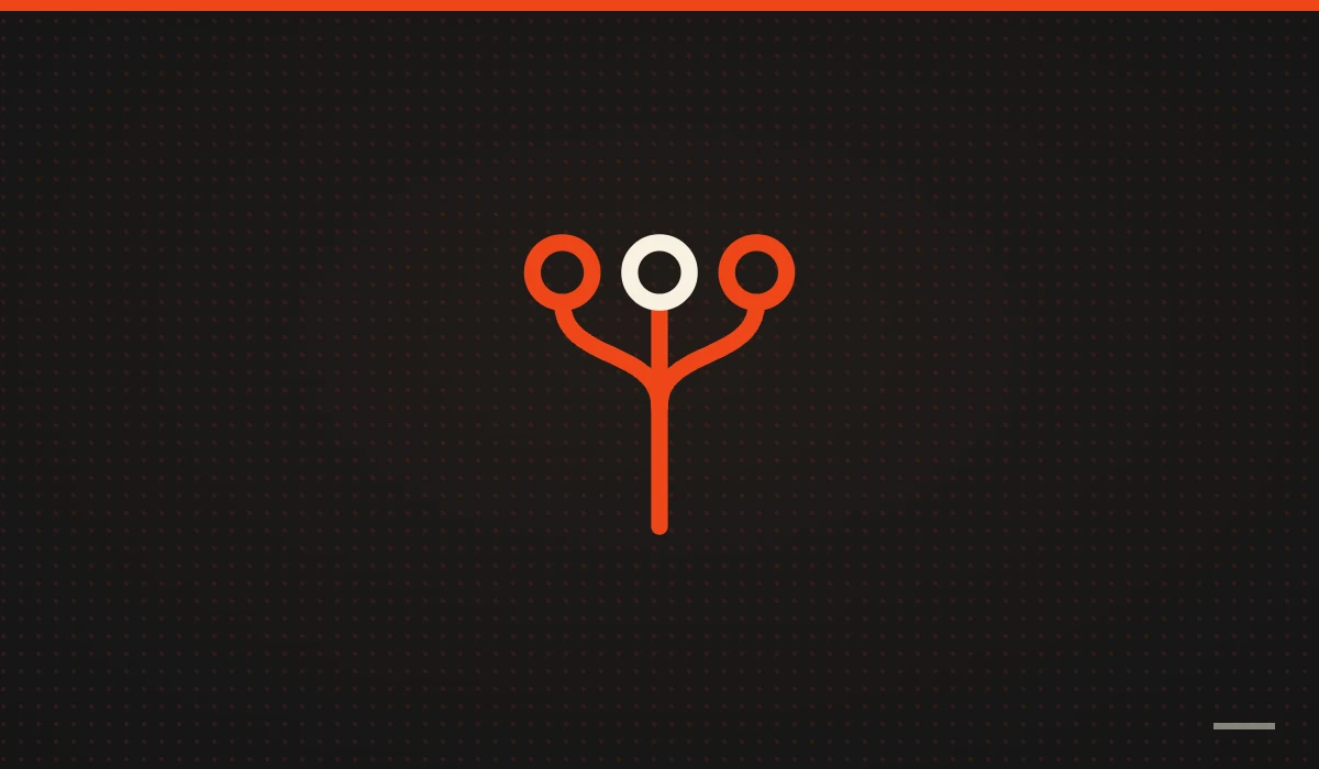 Camino que se bifurca en tres, en naranja sobre fondo negro: elegir entre WordPress, Wix y Shopify