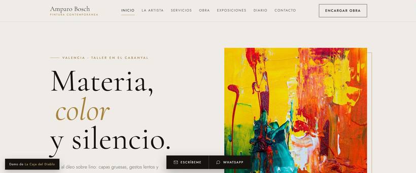 Portada de la web de ejemplo de Amparo Bosch, portfolio de artista